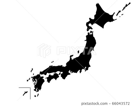 Japan map silhouette black 66043572