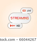 Created live streaming hd button 66044267
