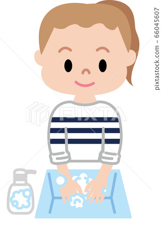 Child hand wash girl 66045607