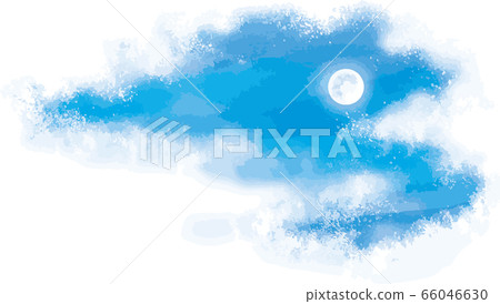 Vector Illustration Of Full Moon In The Night Sky Stock Illustration 66046630 Pixta