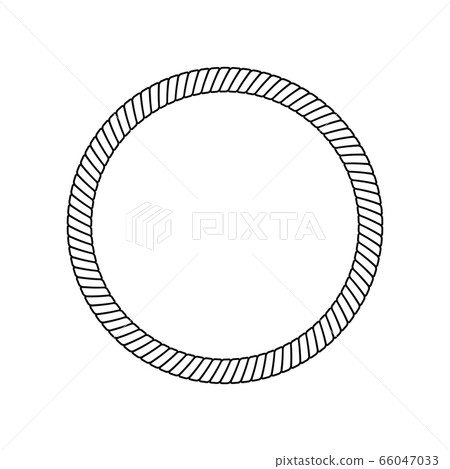 Black and white circle rope frame, isolated border outline decoration for nautical design 66047033