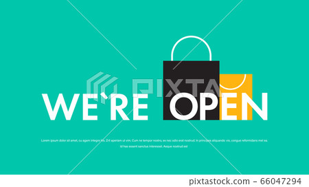 we are open banner coronavirus pandemic quarantine over advertising campaign concept poster flyer we are open banner coronavirus pandemic quarantine over advertising campaign concept poster flyer 66047294