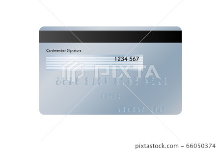 Illustration of the back side of a credit card (blue) 66050374