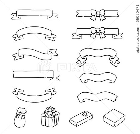 Hand drawn simple ribbon icon set Hand drawn simple ribbon icon set 66050471