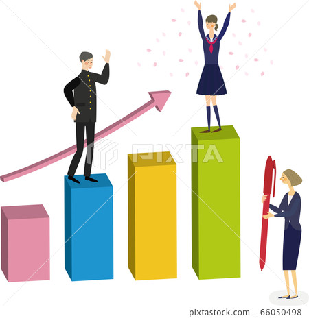 Grades, graph, student, illustration Grades, graph, student, illustration 66050498