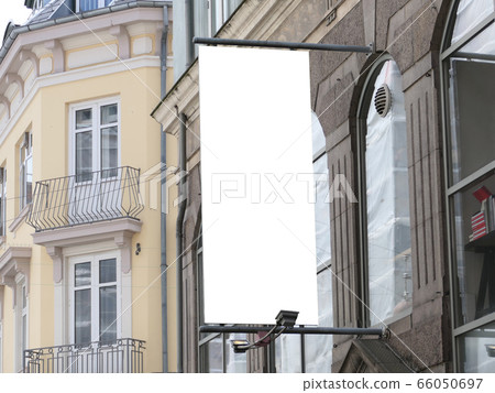 Blank banner canvas on the building Copenhagen Blank banner canvas on the building Copenhagen 66050697