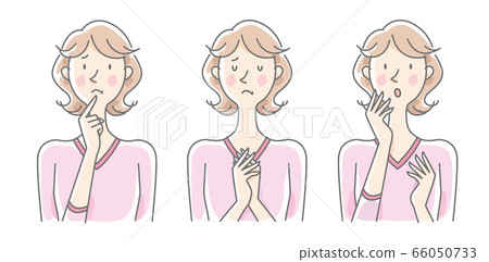 Female facial expression negative illustration 66050733
