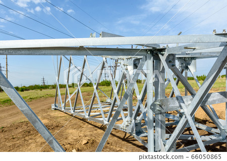 A high-voltage electricity tower A high-voltage electricity tower 66050865