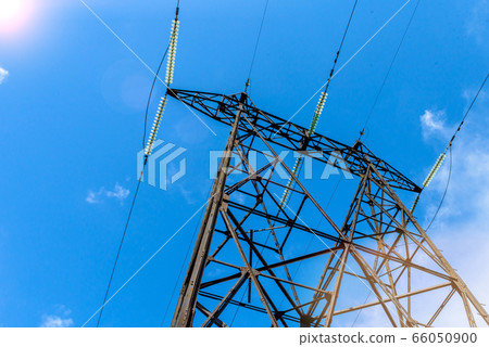 A high-voltage electricity tower A high-voltage electricity tower 66050900