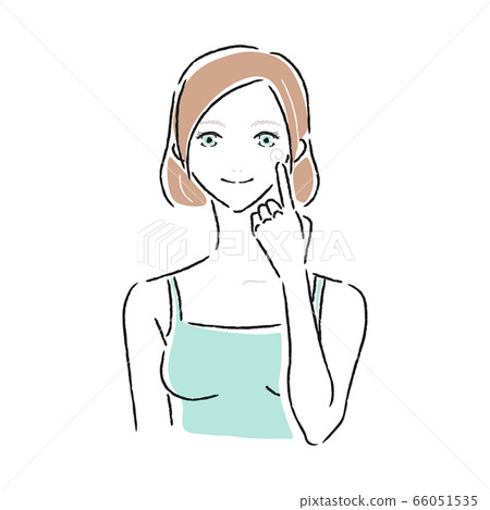 Illustration of a young woman applying... - Stock Illustration ...