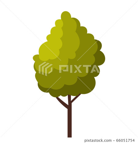 Green Tree, Summer Landscape Design Element, Flat Style Vector Illustration on White Background 66051754