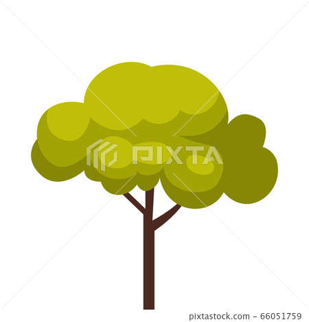 Green Tree, Urban Infrastructure, Summer Landscape Design Element, Flat Style Vector Illustration on White Background 66051759