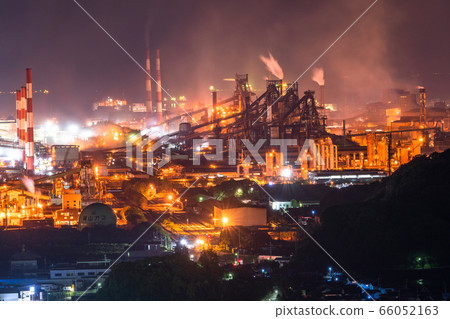 《Hiroshima Prefecture》Fukuyama City/Night view of the factory《Steelworks》 66052163