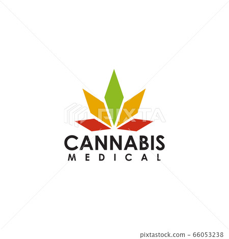 Cannabis leaf icon logo design vector template 66053238