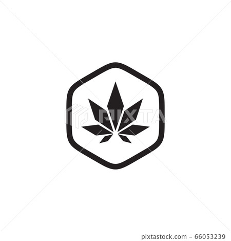 Hemp Marijuana Leaf Icon Vector Logo Template Illustration Design