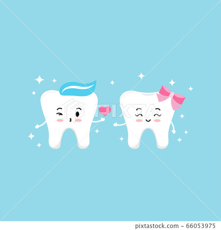 Cute tooth boy send kiss with heart for girl emoji. 66053975