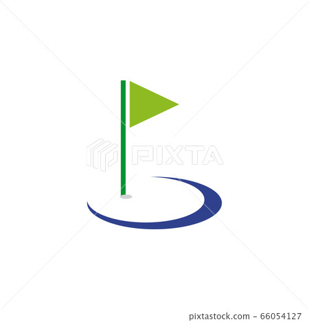 Golf sport icon logo design with using flag Golf sport icon logo design with using flag 66054127