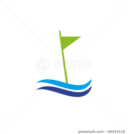 Golf sport icon logo design with using flag Golf sport icon logo design with using flag 66054128