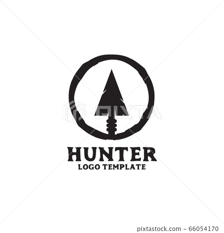 Hunter logo design with using arrow head icon 66054170