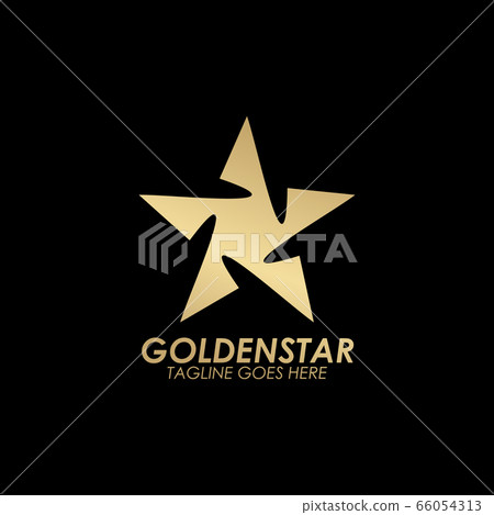 Golden stars icon logo design vector template - Stock Illustration ...