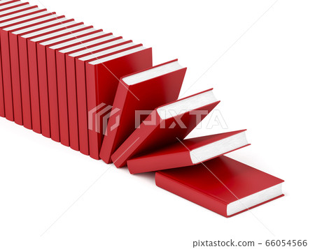 Row with many red books 66054566