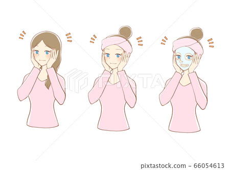 Women who do skin care [Set] - Stock Illustration [66054613] - PIXTA