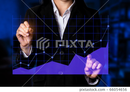 businessman use hand show line graph holographic statistics sales economics company in quarter this year success to investor for reliability. businessman use hand show line graph holographic statistics sales economics company in quarter this year success to investor for reliability. 66054656