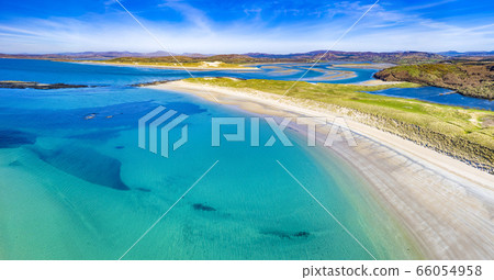 Aerial view of Carrickfad and Cashelgolan beach, Castlegoland, by Portnoo in County Donegal - Ireland Aerial view of Carrickfad and Cashelgolan beach, Castlegoland, by Portnoo in County Donegal - Ireland 66054958