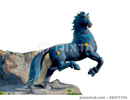 Himmapan animal sculpture on white background. 66055794