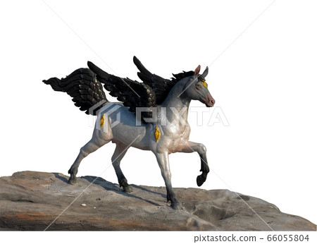 Himmapan animal sculpture on white background. 66055804