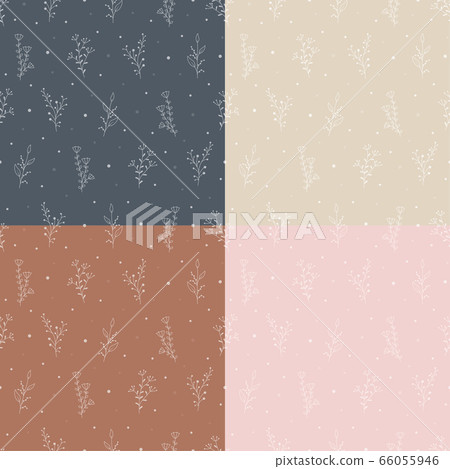 Seamless pattern with hand drawn flowers,... - Stock Illustration ...