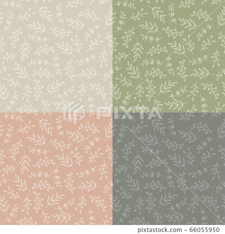 Seamless pattern with hand drawn flowers,... - Stock Illustration ...