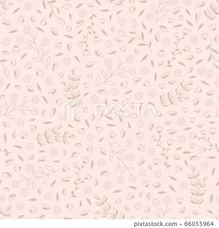 Seamless pattern with hand drawn flowers,... - Stock Illustration ...