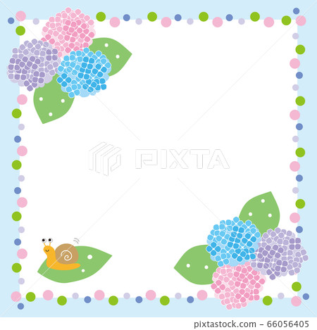 Rainy season hydrangea pop background frame material 66056405
