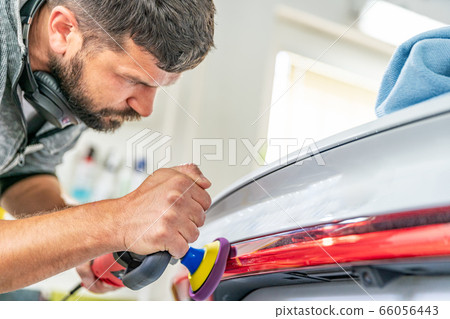 shine restoration and repair of scratches on car taillights with the help of polishing 66056443