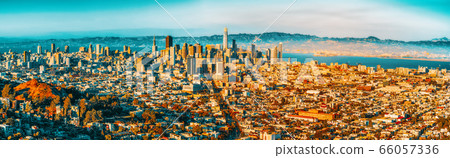 Panoramic view of the San Francisco city. Panoramic view of the San Francisco city. 66057336