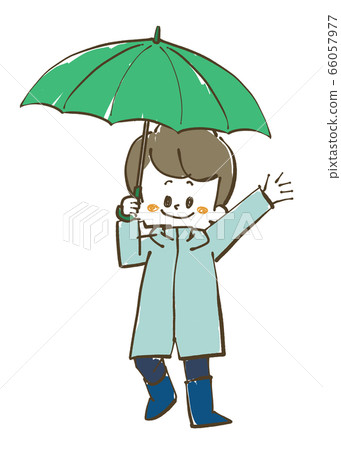 男孩打著傘 66057977