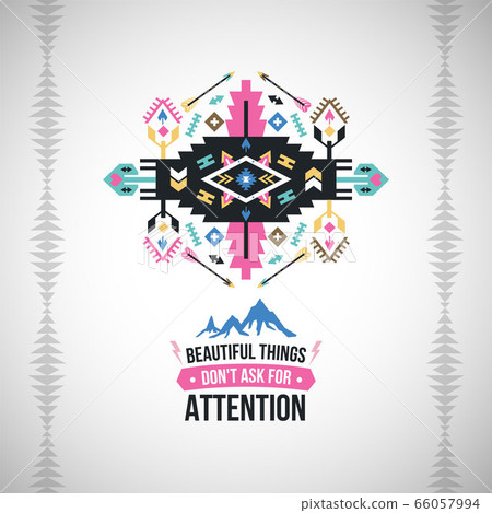 Vector colorful decorative element on native ethnic style Vector colorful decorative element on native ethnic style 66057994