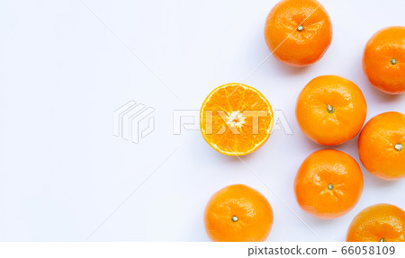 Orange fruit on white background. 66058109