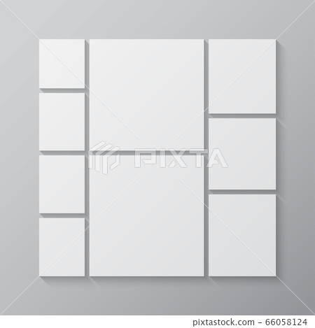 Vector empty collage board nine images, photo 66058124