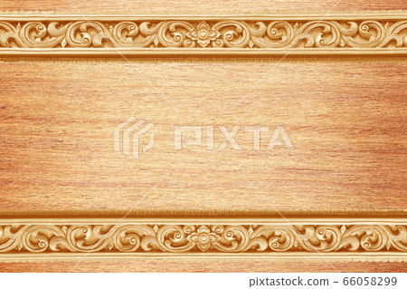 Pattern of flower carved on wood for decoration Pattern of flower carved on wood for decoration 66058299