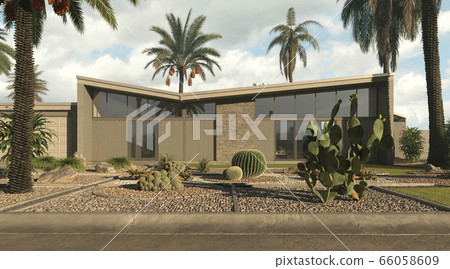 Render building exterior in the outdoor 3d illustration Render building exterior in the outdoor 3d illustration 66058609