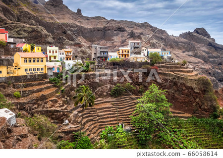 Fontainhas village and terrace fields in Santo Fontainhas village and terrace fields in Santo 66058614