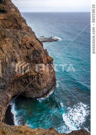 Cliffs and ocean view in Santo Antao island, Cape Cliffs and ocean view in Santo Antao island, Cape 66058616