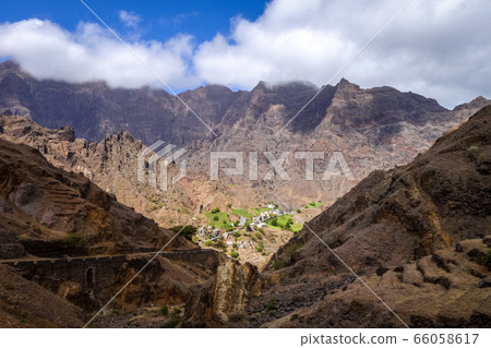 Mountains landscape in Santo Antao island, Cape Mountains landscape in Santo Antao island, Cape 66058617