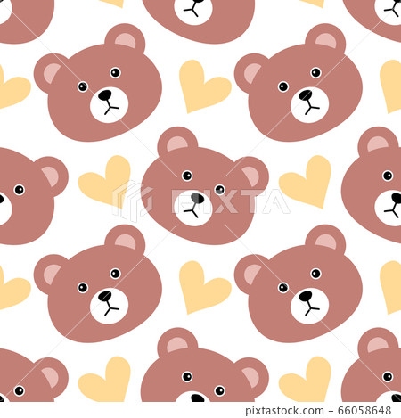Seamless pattern with cute teddy bears - Stock Illustration [66058648 ...