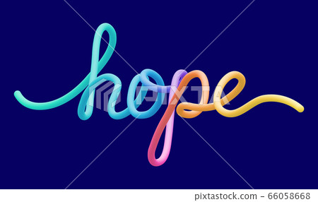 Colorful inscription 'hope' 66058668