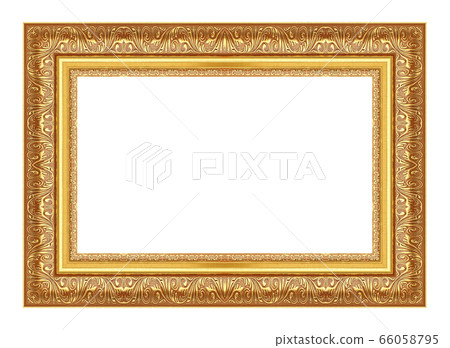 antique gold frame on the white background 66058795