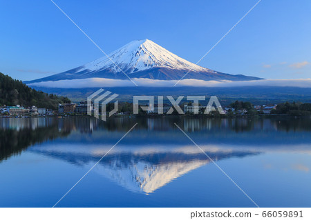 Mt. Fuji and Lake Kawaguchi Upside Down Fuji 66059891