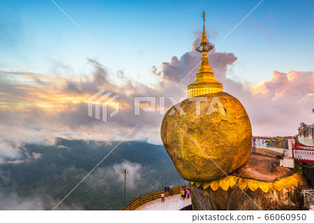 Golden Rock of Mt. Kyaiktiyo, Myanmar. 66060950
